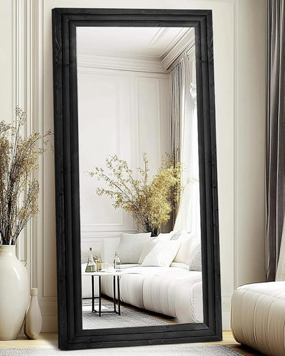 Full Length Mirror 76"x34" Solid Wood Frame Floor Large Mirror by ABSWHLM