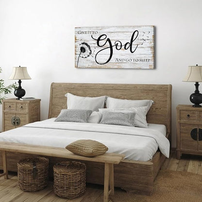 Give it to god and go to sleep Sign Wall Art Christian Bible Verses Wall Decor - Image 6