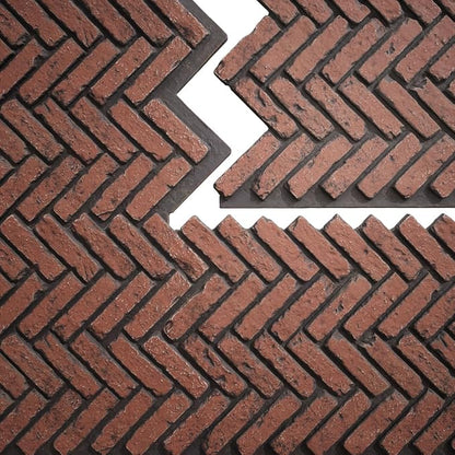 EverStone Herringbone Faux Brick Panel, 46 1/2"W x 25 1/4"H x 1"D, Heath Color - Image 9