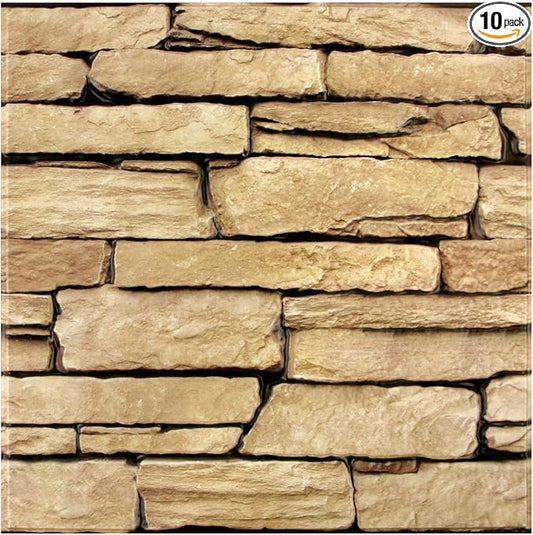 Commomy 3D Faux Stone Wall Panel Peel and Stick Wall Tiles by CommomyDecor
