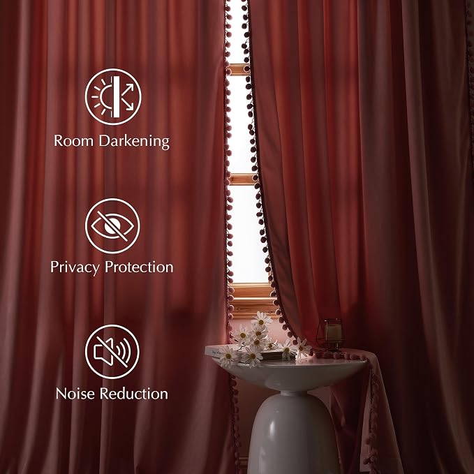 NICETOWN Blush Pink Velvet Curtains 84" Long - Image 4