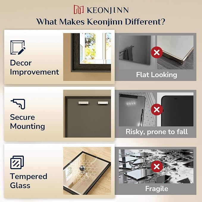 Keonjinn Black Bathroom Mirrors - Image 5