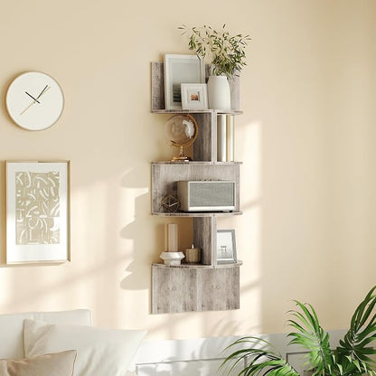 HOOBRO Corner Shelf Wall-Mounted, 4-Tier Corner Bookshelves - Image 5