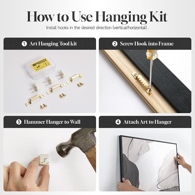 Extra Large Framed Red Black White Gold Abstract Wall Art - Image 7