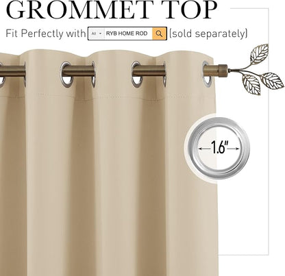 RYB HOME Blackout Room Divider Curtains Privacy Room Separator Extra Long Wide - Image 2