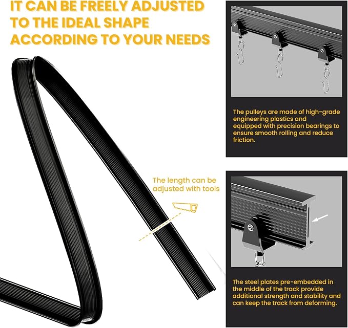 Room Divider Curtain Sets with Flexible Ceiling Track, Privacy Soundproof - Image 6
