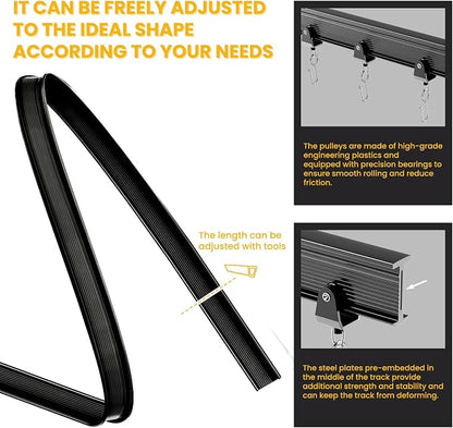 Room Divider Curtain Sets with Flexible Ceiling Track, Privacy Soundproof - Image 6