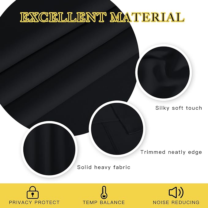 NICETOWN Black Out Curtains 63 inch Long - Image 4