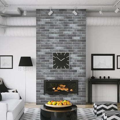 100 Whitewash Grey Faux Brick Wall Tiles, 3D Thin Brick Veneers - Image 4