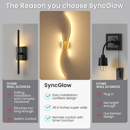 Battery Operated Wall Sconces Set of Two, 10000mAh Rechargeable Modern Wall - Image 9