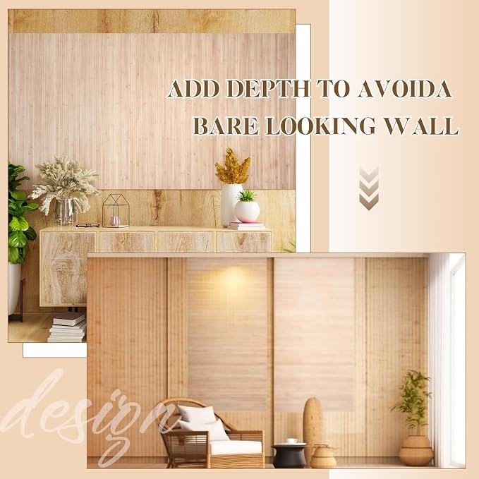 Juexica 3 Pcs Natural Bamboo Wall Panel - Image 4
