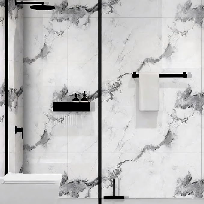 Chejiaye 22pcs Marble Peel and Stick Backsplash Waterproof Washroom Wall Panels - Image 3