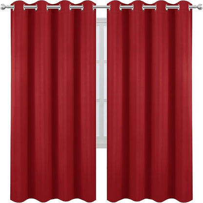 LEMOMO Red Blackout Curtains/52 x 72 Inch/Set of 2 Panels Room Darkening - Image 2