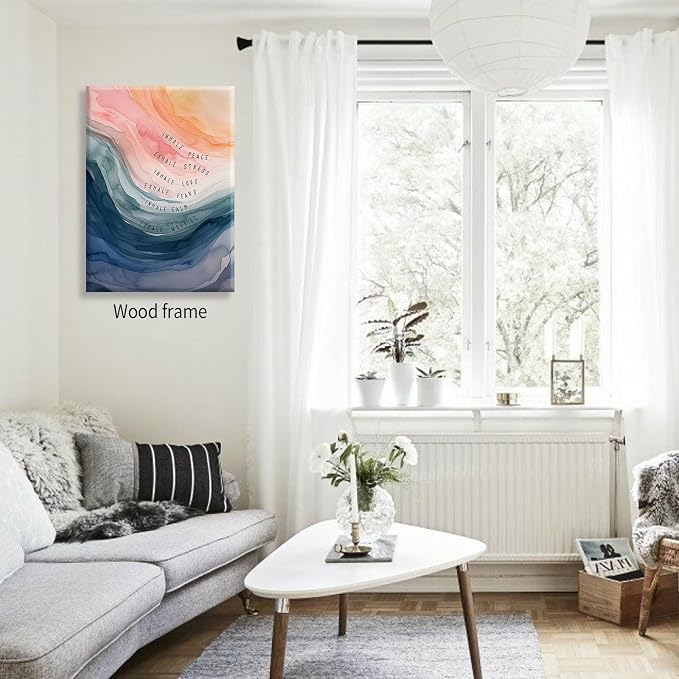 Mental Health Poster Inhale Exhale Meditation Wall Art 24x36 inch Framed - Image 6
