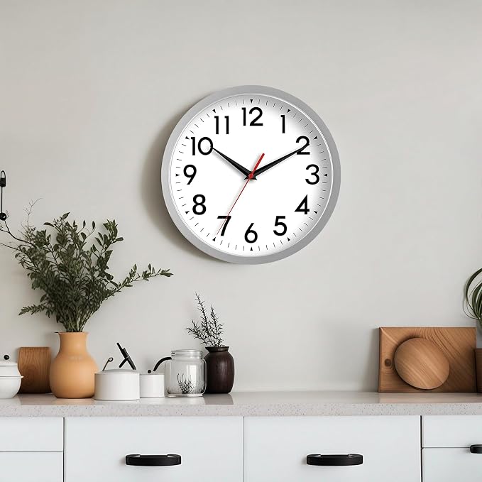 DAXSMY Wall Clock Modern Battery Operated 10 Inch Simpel Silent Non Ticking - Image 5