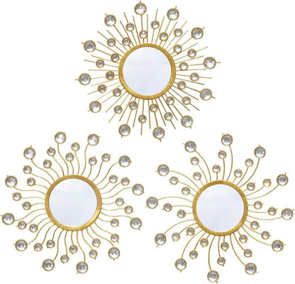 Mirror Wall Decor Wall Mirrors Decorative Sunburst Boho Mirror Gold Mirror Wall by wotieuns