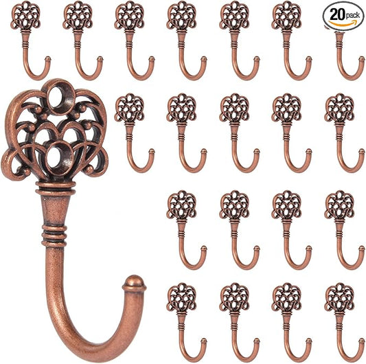 20 PCS Vintage Metal Wall Hooks, Bohemian Decorative Hook by XHIPY