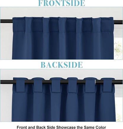 RYB HOME Blackout Kitchen Curtains, Thermal Insulated Back Tabs Window Curtain - Image 3