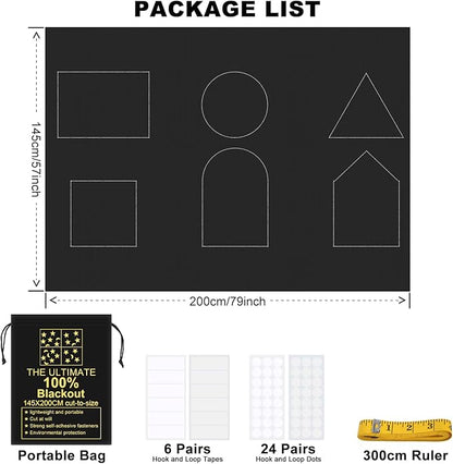 RUseeN Portable Blackout Shades Window Curtains, 100% Blackout Material - Image 3