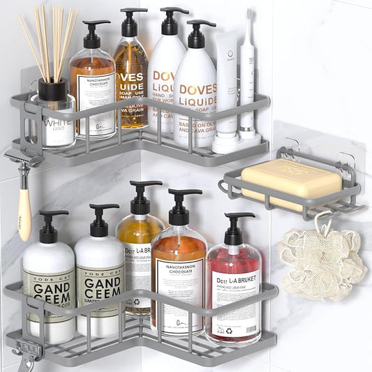YASONIC Shower Caddy Corner, No Drilling Shower Organizer Corner by YASONIC