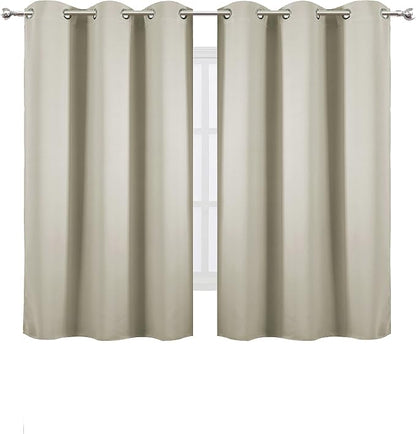LEMOMO Light Beige Thermal Blackout Curtains/38 x 54 Inch/Set of 2 Panels Room - Image 2