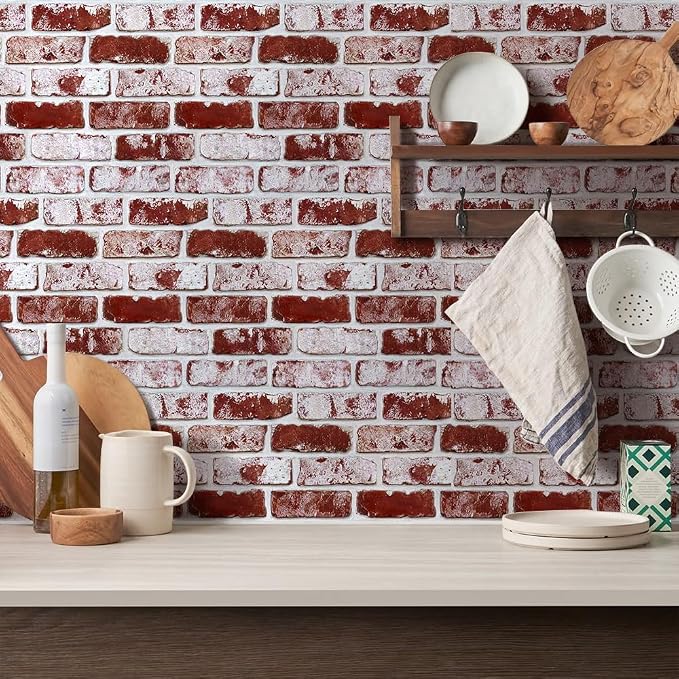 3D Peel and Stick Faux Brick Wall Panels 11.8" x 11.8" 10-Pack, Small - Image 10