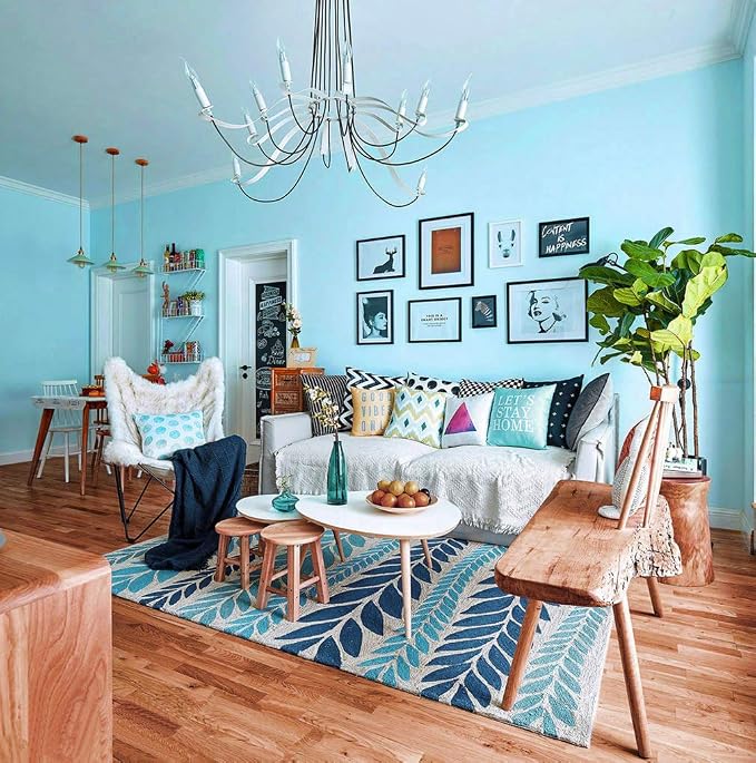 Safiyya 393"x17.7" Peel and Stick Wallpaper Teal Wallpaper Solid Color Teal - Image 7