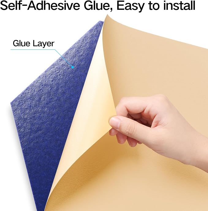 8 Pack Self-Adhesive Acoustic Panels 12" X 10" X 0.4" -Sound Proof Foam Panels - Image 2