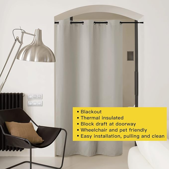 NICETOWN Natural Door Curtain for Doorway Privacy, Curtains 132 Inch Length - Image 8