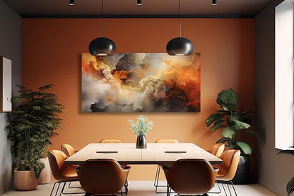 VHMING Abstract Wall Art Home Decor Orange Artwork Wall Art Prints Canvas - Image 6