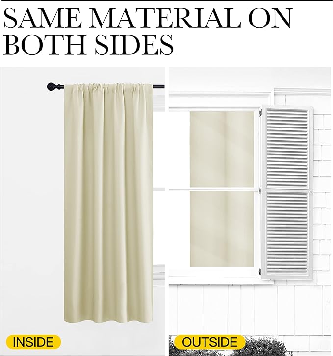NICETOWN Beige Blackout Curtains - Image 6