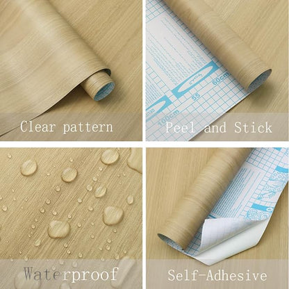 Heroad Peel and Stick Wallpaper Wood Contact Paper Maple Wood Grain Contact - Image 4