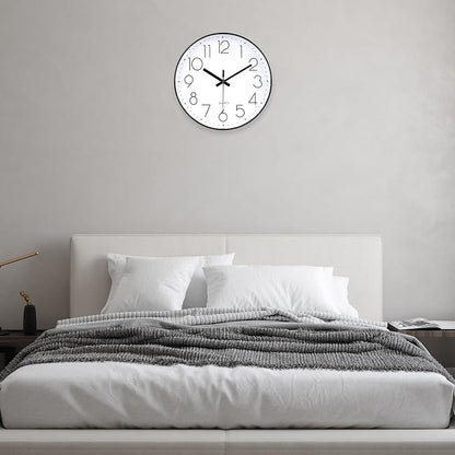 jomparis Small Wall Clock Black Wall Clocks Silent Non-Ticking - Image 2