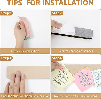 5 Pack Felt Pin Board Bar Strips Bulletin Board - Image 3
