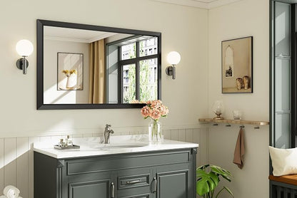 Briivue 50x30 Inch Black Bathroom Mirror - Image 3
