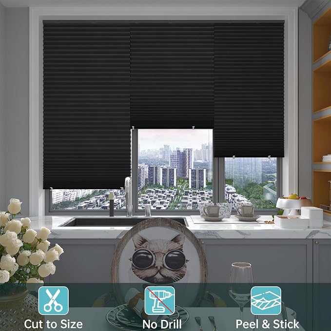 Changshade 12 Pack Temporary Shades, Pleated Paper Blinds - Image 5