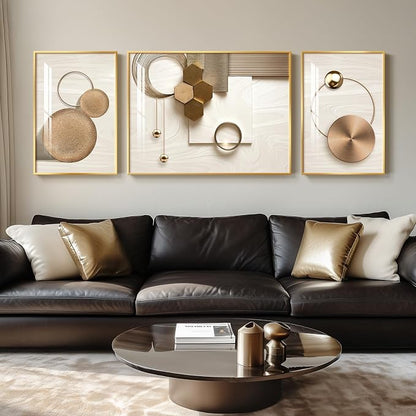 Extra Large Modern Luxury Gold Framed Wall Art by Cuspin