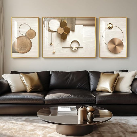 Extra Large Modern Luxury Gold Framed Wall Art by Cuspin