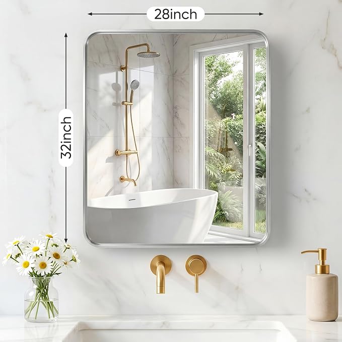 NEWBULIG 28X32 Inch Bathroom Mirror - Image 2