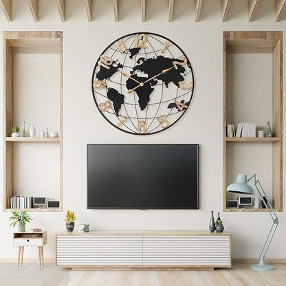 36 Inch Extra Giant Oversized Black Metal Wall Clock, Large Modern Decorative - Image 4