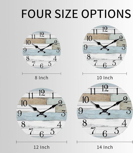KECYET Wall Clock Battery Operated 14 Inch Large Silent Non Ticking Coastal - Image 2