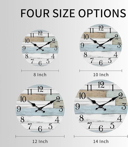 KECYET Wall Clock Battery Operated 12 Inch Silent Non Ticking Coastal Design - Image 2
