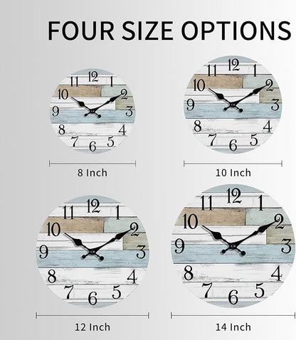 KECYET Wall Clock Battery Operated 10 Inch Silent Non Ticking Coastal Design - Image 2