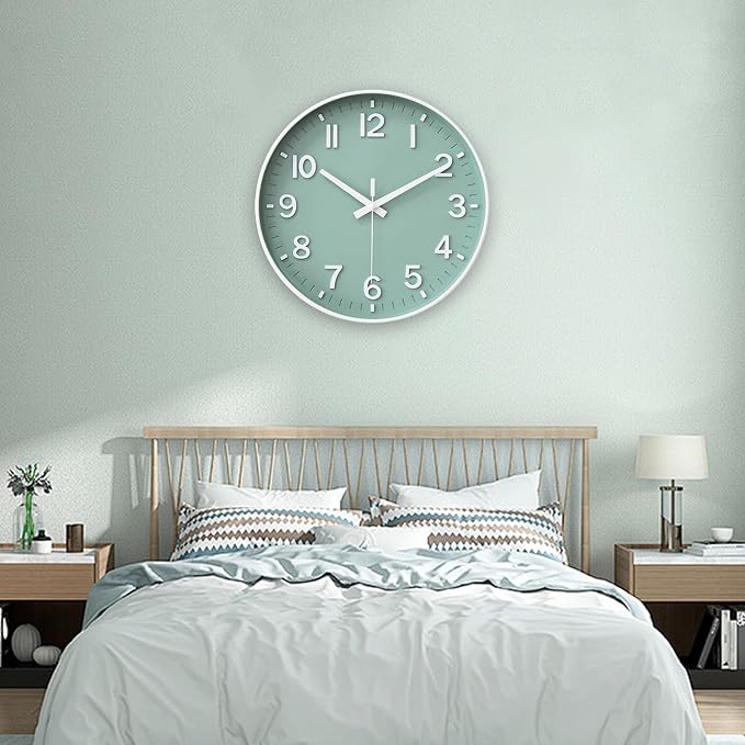 HZDHCLH Wall Clocks Battery Operated, Wall Clock Green, 14 inch Wall Clock - Image 8