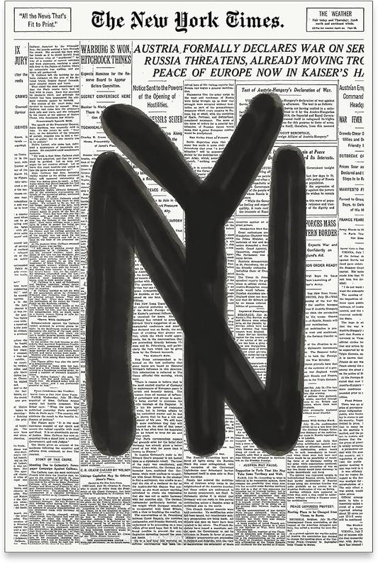 noxozoqm Black and White Newspaper Wall Art Vintage New York City Poster Trendy by Unknown
