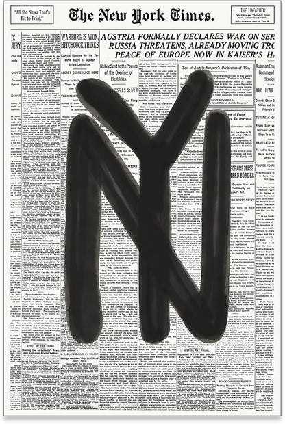 noxozoqm Black and White Newspaper Wall Art Vintage New York City Poster Trendy by Unknown