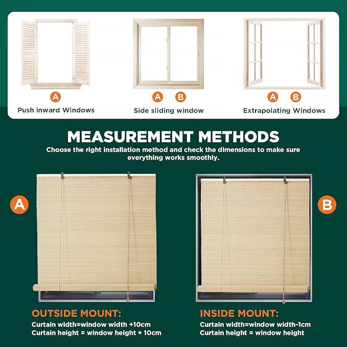 Bamboo Blinds for Interior Windows, Custom Roller Shades for Indoor Window and - Image 7