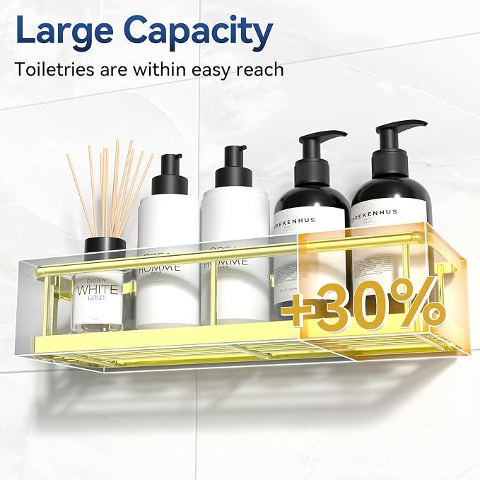 YASONIC Shower Caddy Adhesive, No Drill Bathroom Shower Organizers, - Image 3