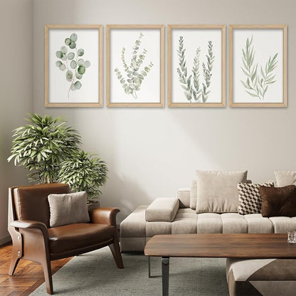 YWJKWLGS Botanical Watercolor Prints Sign Sage Green Eucalyptus Wall Decor - Image 4