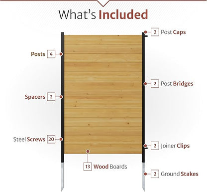 5ft H x 3.2ft W No Dig Enclo Fairmont Cedar Wood Privacy Screen, Great to Hide - Image 5